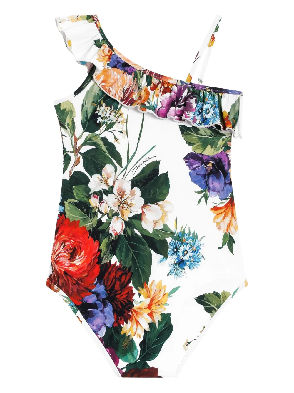Dolce & Gabbana Kids Badpak met bloemenprint Wit