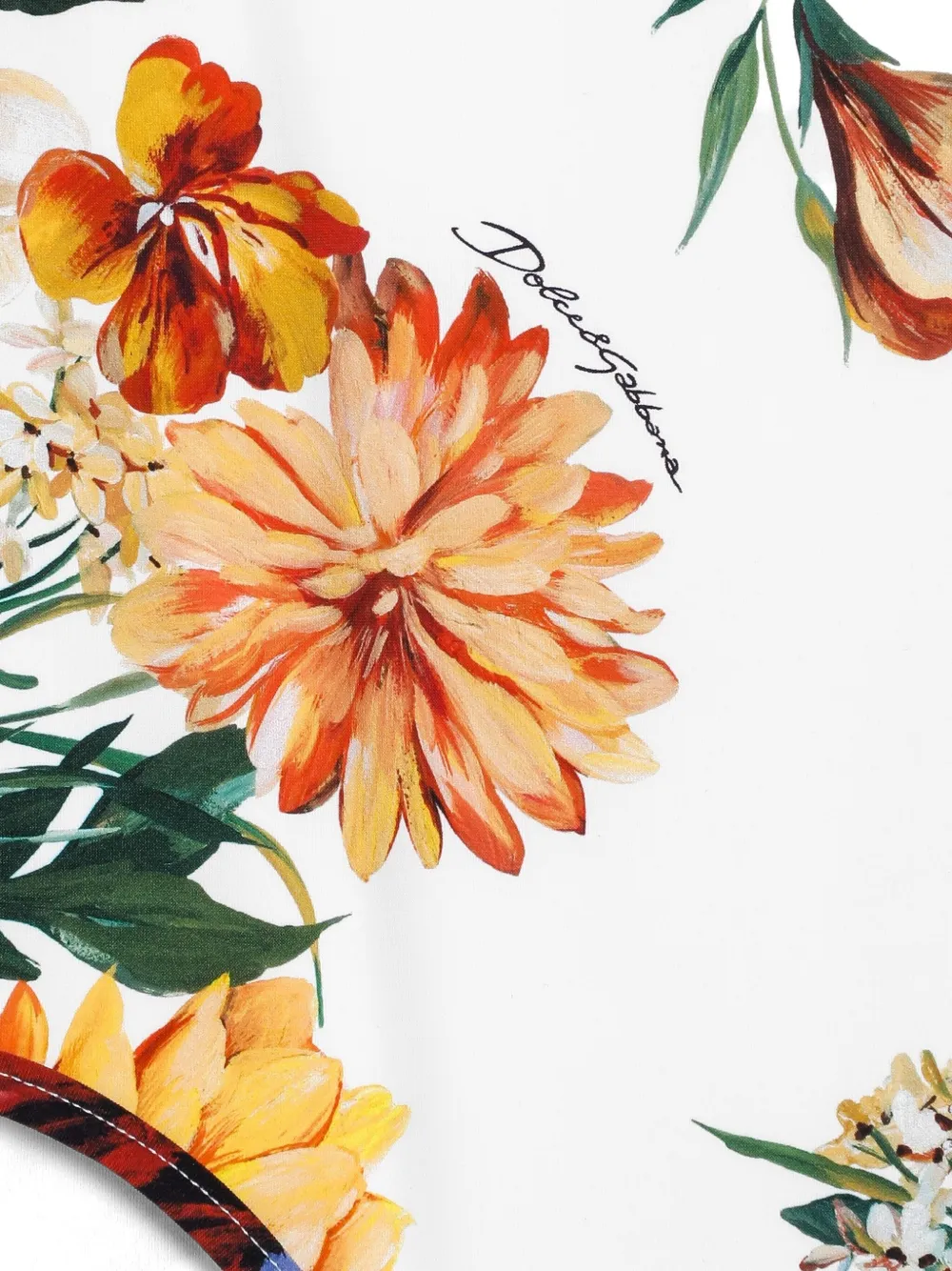 Dolce & Gabbana Kids Badpak met bloemenprint Wit