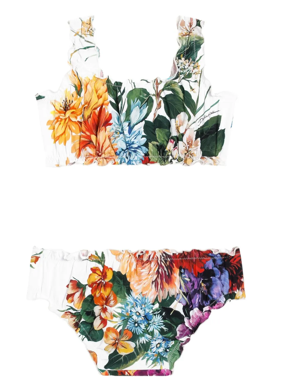 Dolce & Gabbana Kids Bikini met bloemenprint Wit