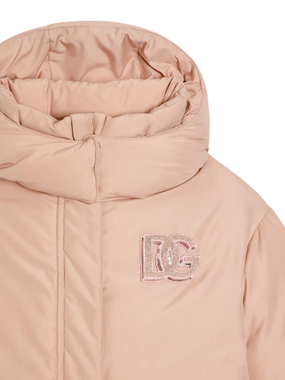 Dolce & Gabbana Kids Gewatteerd jack met capuchon Beige