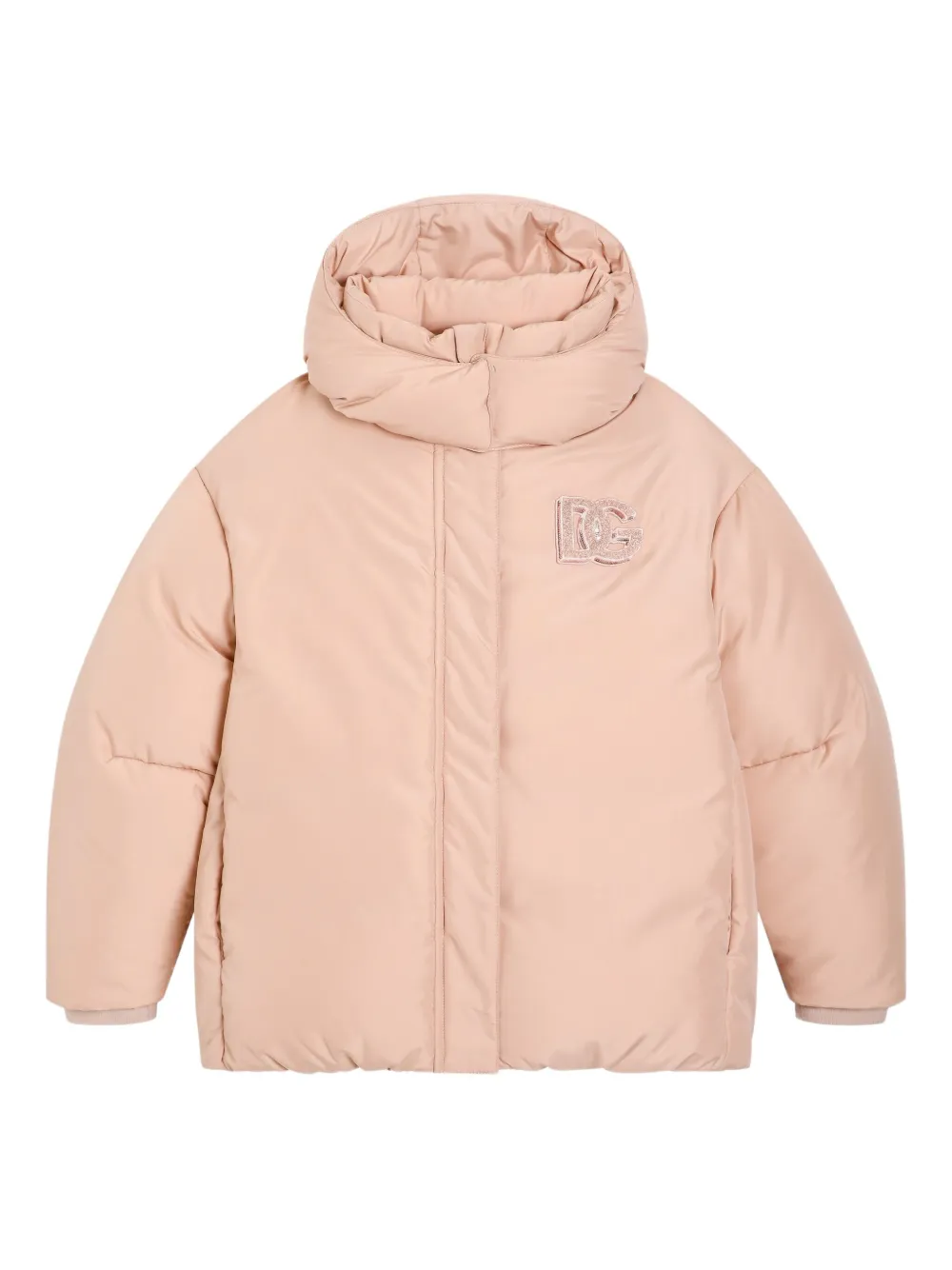 Dolce & Gabbana Kids Gewatteerd jack met capuchon Beige