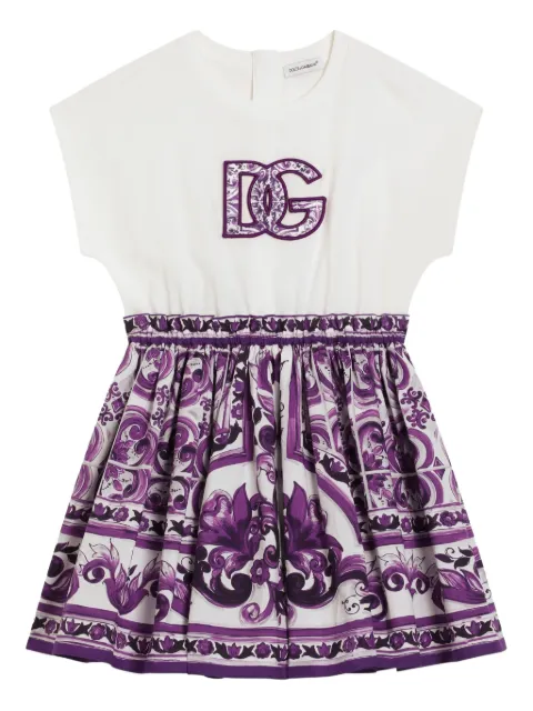 Dolce & Gabbana Kids vestido con estampado Mayólica