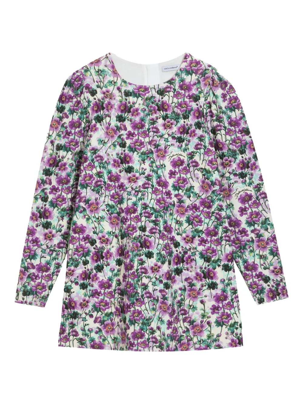 Dolce & Gabbana Kids Jurk met bloe print Roze