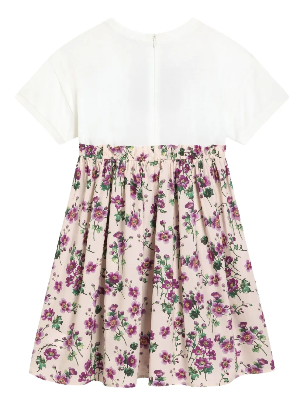 Dolce & Gabbana Kids T-shirtjurk met bloemenprint Wit