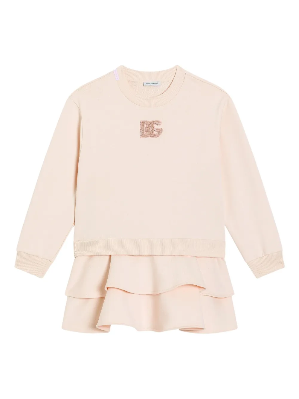 Dolce & Gabbana Kids' Ruffled Hem Sweatshirt In Pink
