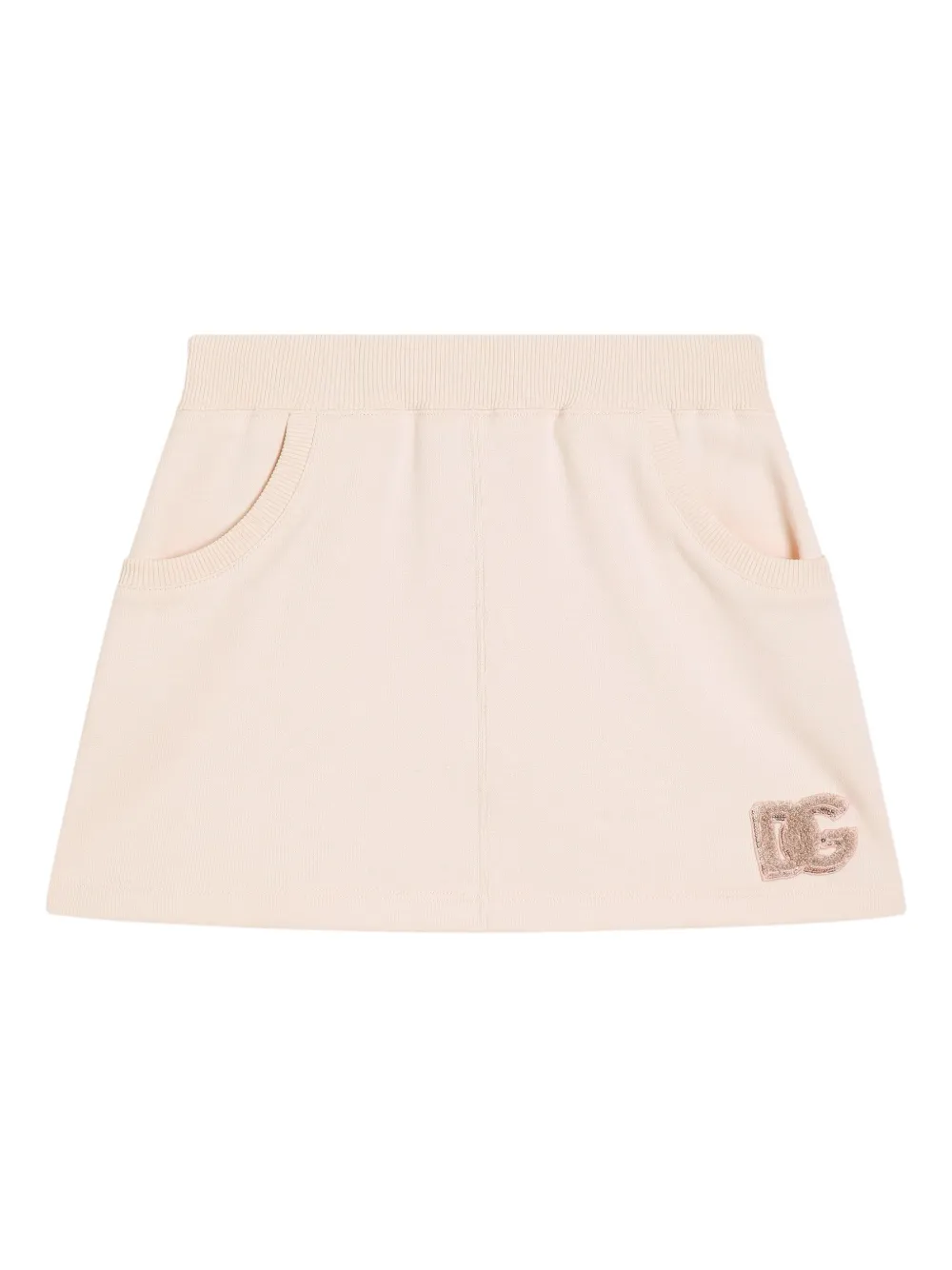 Dolce & Gabbana Kids Gonna con vita a coste - Rosa