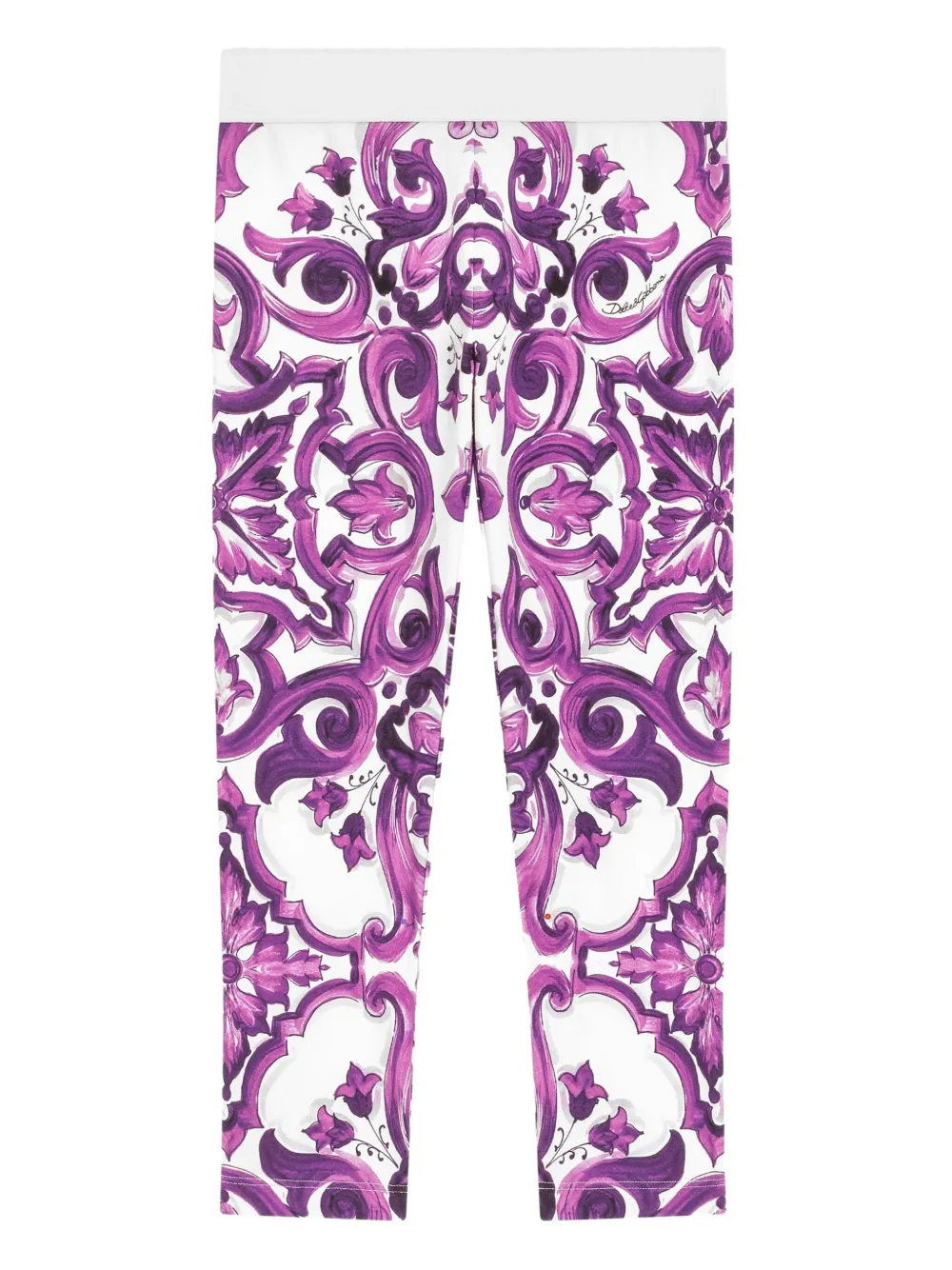 Dolce & Gabbana Kids' Majolica-print Interlock Leggings