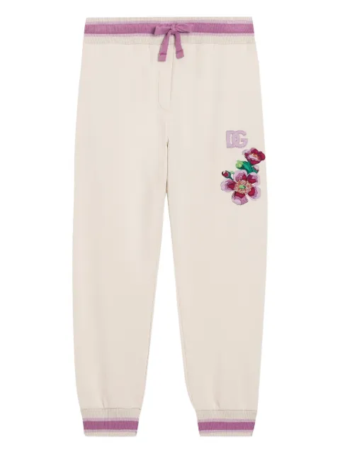 Dolce & Gabbana Kids floral-embroidered track pants