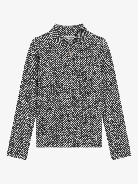 Dolce & Gabbana Kids herringbone high-neck top