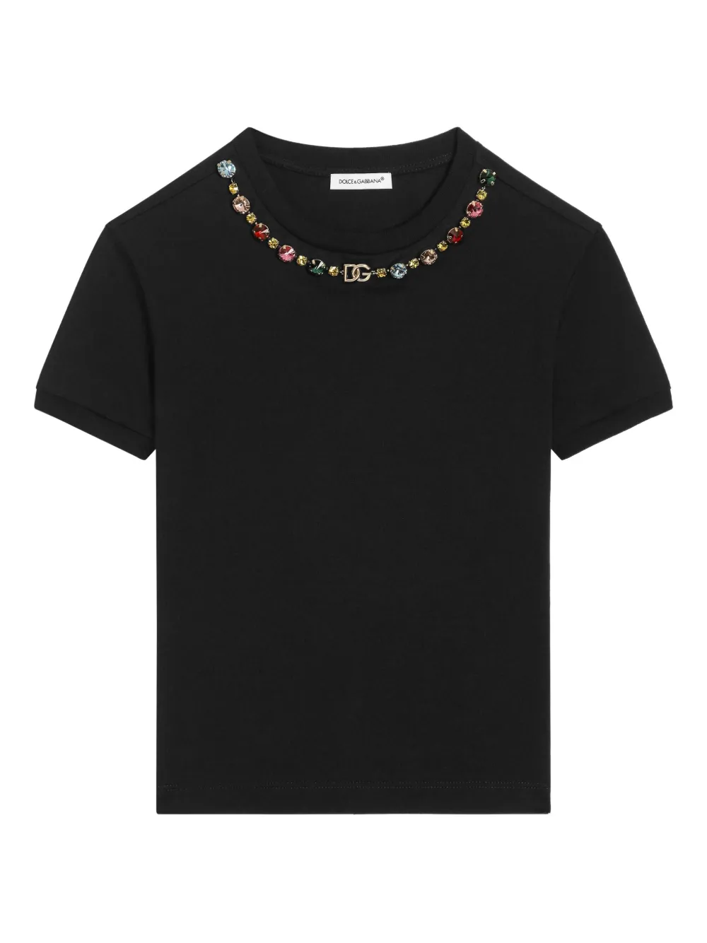 Dolce & Gabbana Kids T-shirt verfraaid met juwelen N0000 BLACK