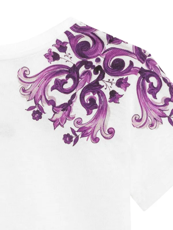 Dolce Gabbana Kids Majolica-print T-shirt White FARFETCH IN