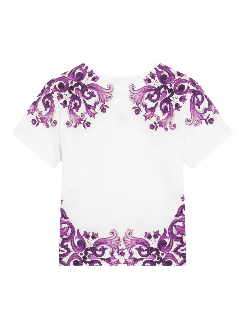 Dolce & Gabbana Kids T-shirt met Majolica-print Wit