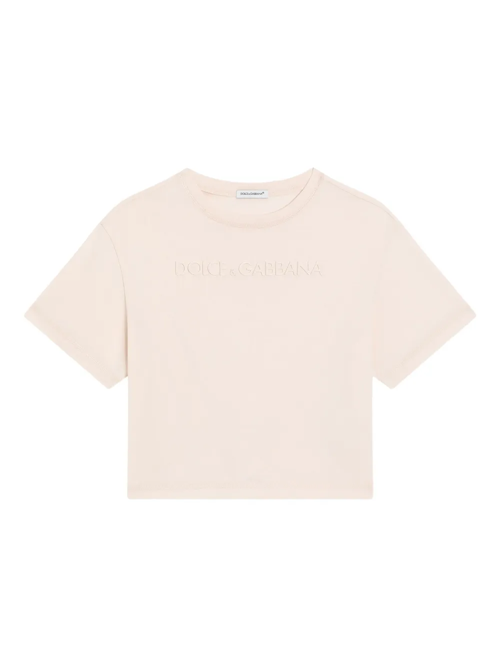 Dolce & Gabbana Kids embossed-logo cropped top | Neutrals | Image 1