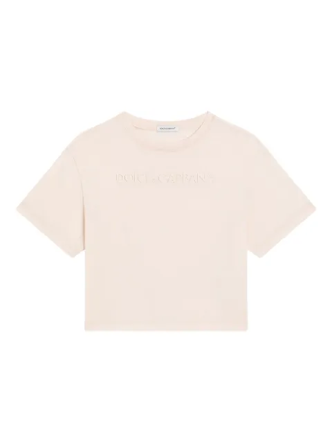 Dolce & Gabbana Kids embossed-logo cropped top