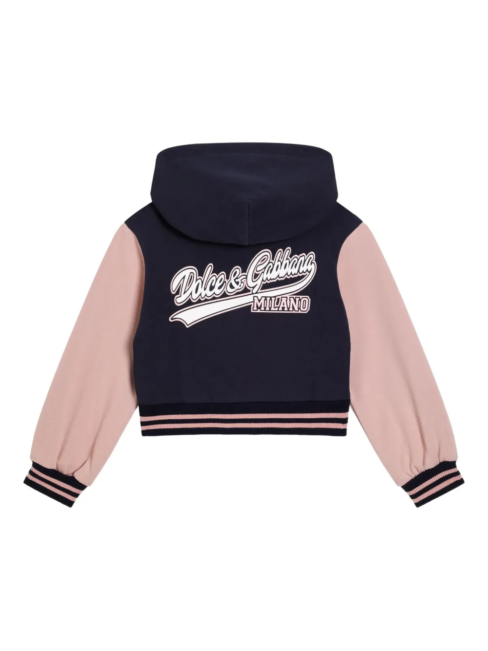 Dolce & Gabbana Kids Hoodie met colourblocking en logoplakkaat Blauw