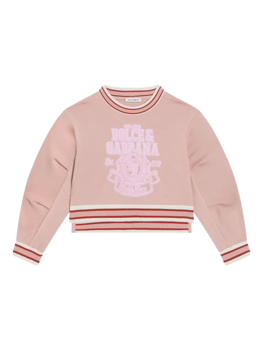 Dolce & Gabbana Kids' Logo-embroidered Sweatshirt In Pink