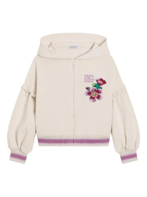 Dolce & Gabbana Kids 플로럴 자수 후디