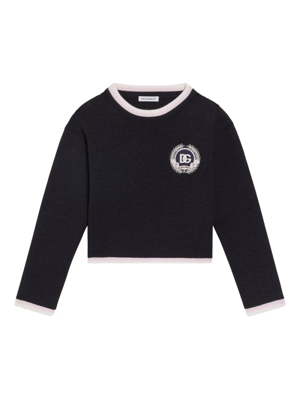 Dolce & Gabbana Kids' Logo-embroidered Ribbed Top In Black