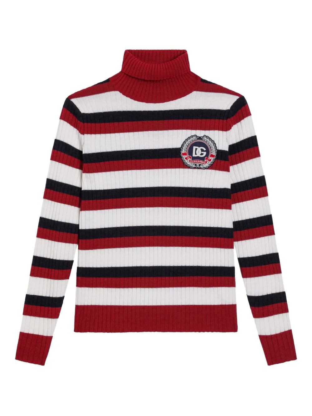 Dolce & Gabbana Kids Gestreepte top met col Rood