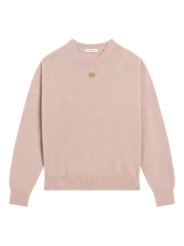 DOLCE & GABBANA プレートセーター Dolce & Gabbana Kids ロゴプレート セーター | ピンク | FARFETCH JP
