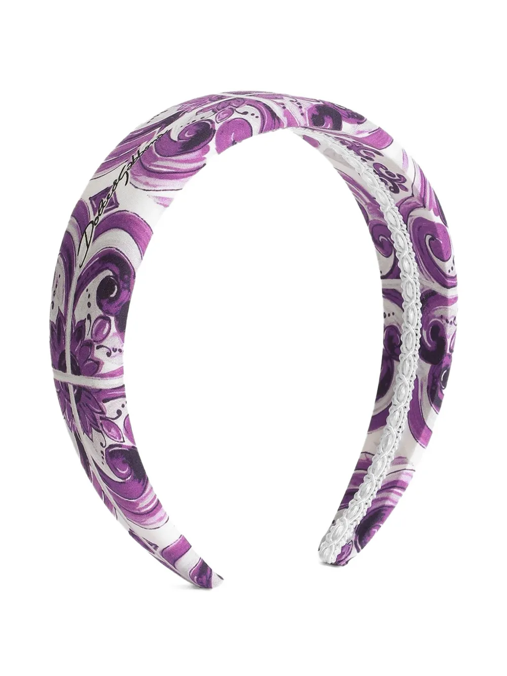 Dolce & Gabbana Kids Haarband met Maiolica-print Wit