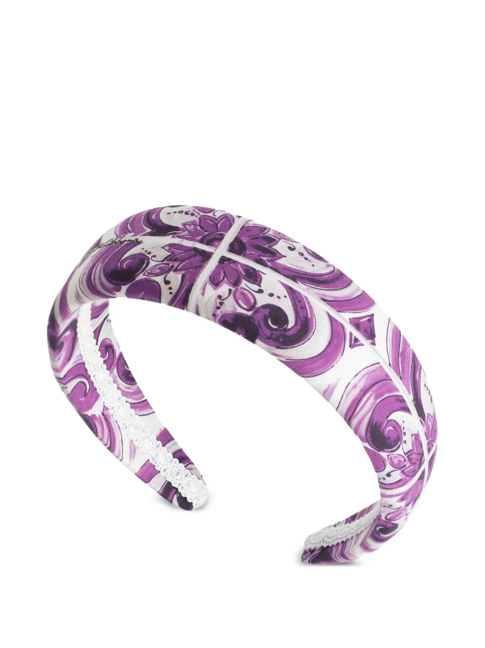 Dolce & Gabbana Kids Haarband met Maiolica-print Wit