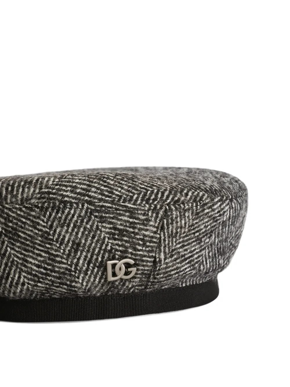 Dolce & Gabbana Kids Baret met visgraatpatroon Zwart