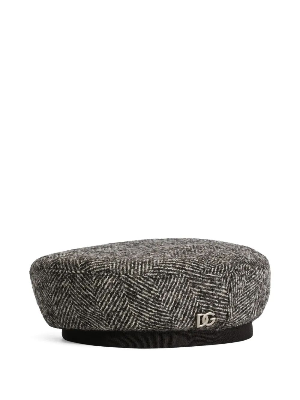 Dolce & Gabbana Kids Baret met visgraatpatroon Zwart