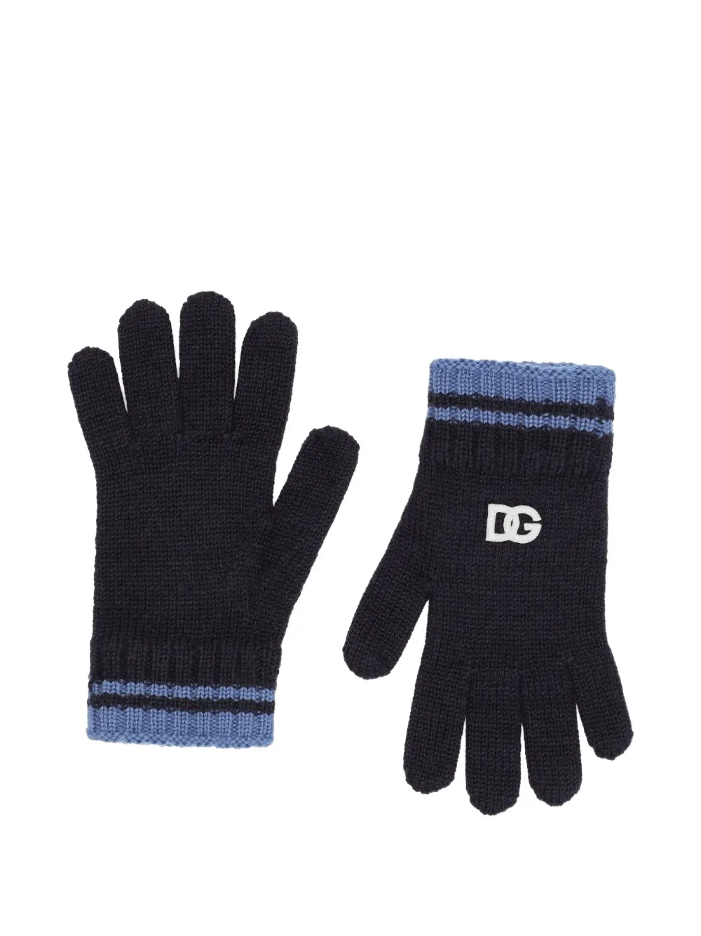 Dolce & Gabbana Kids Ribgebreide handschoenen Blauw