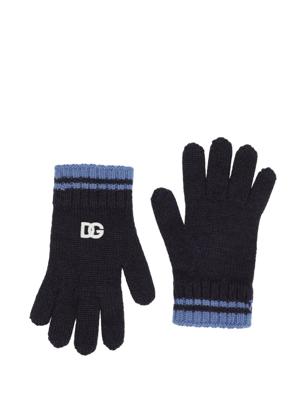 Dolce & Gabbana Kids Ribgebreide handschoenen Blauw