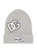 Dolce & Gabbana Kids logo-patch ribbed beanie - Grey