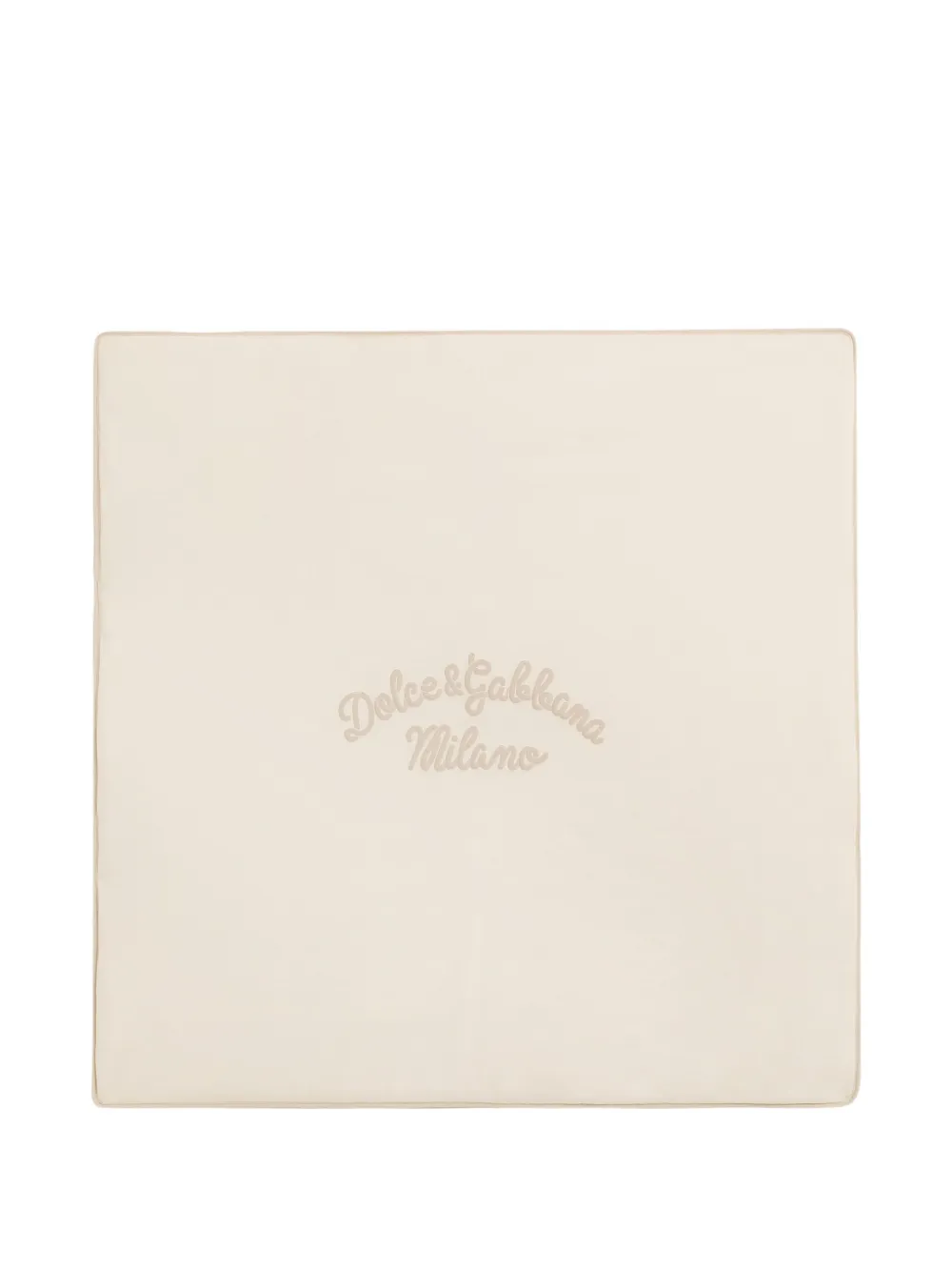 Dolce & Gabbana Kids Deken met geborduurd logo en stippen Beige