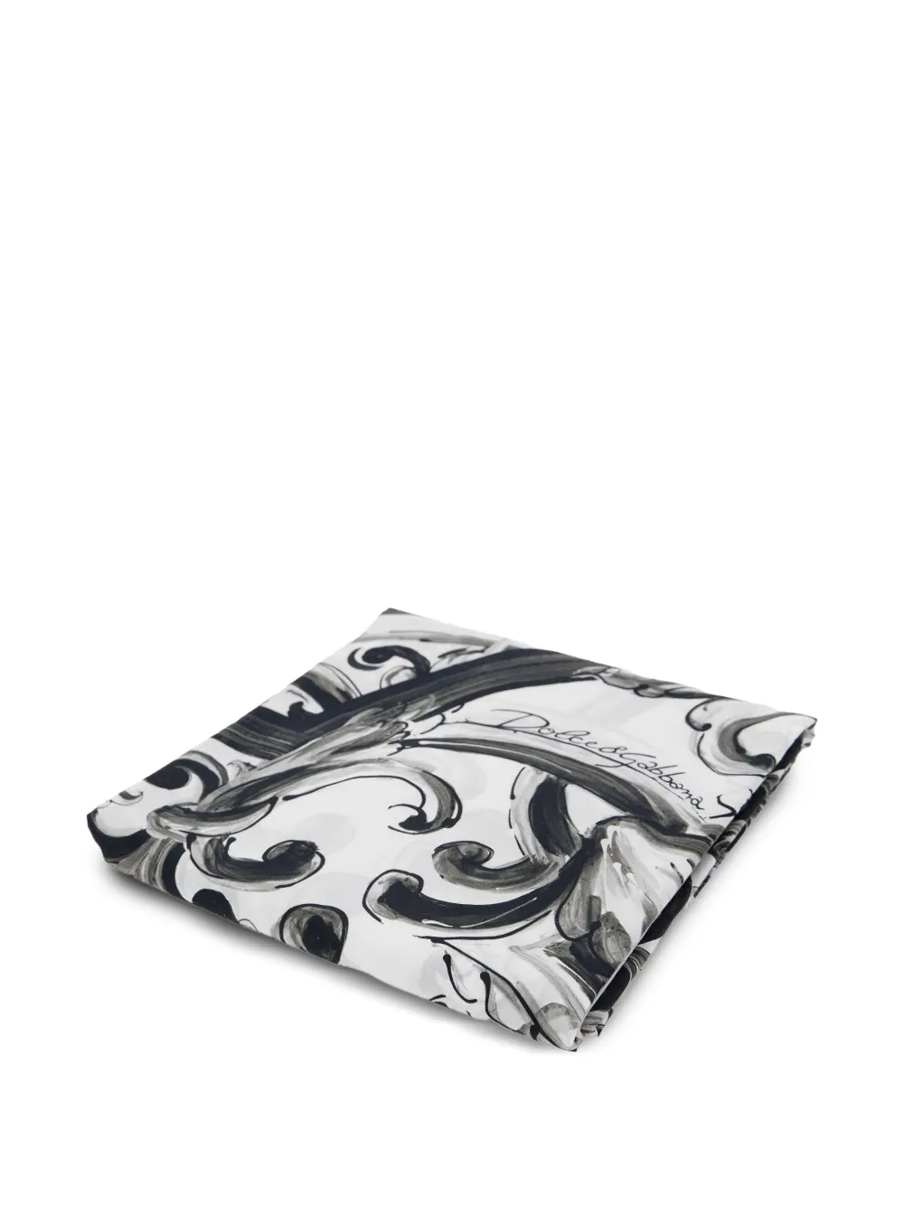 Dolce & Gabbana Baroque-print Beach Towel In Black