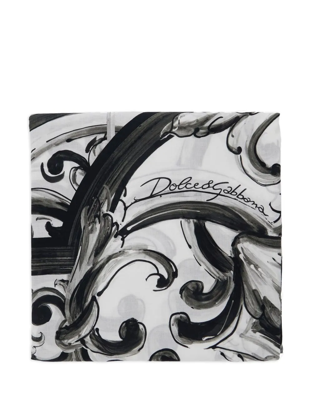 Dolce & Gabbana Baroque-print Beach Towel In Black