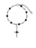 Dolce & Gabbana cross-pendant bracelet - Silver