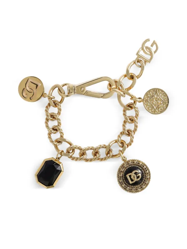 アクセサリー DOLCE&GABBANA Logo Gold chain bracelet Bracelet with DG logo and horn charm in Gold for Women