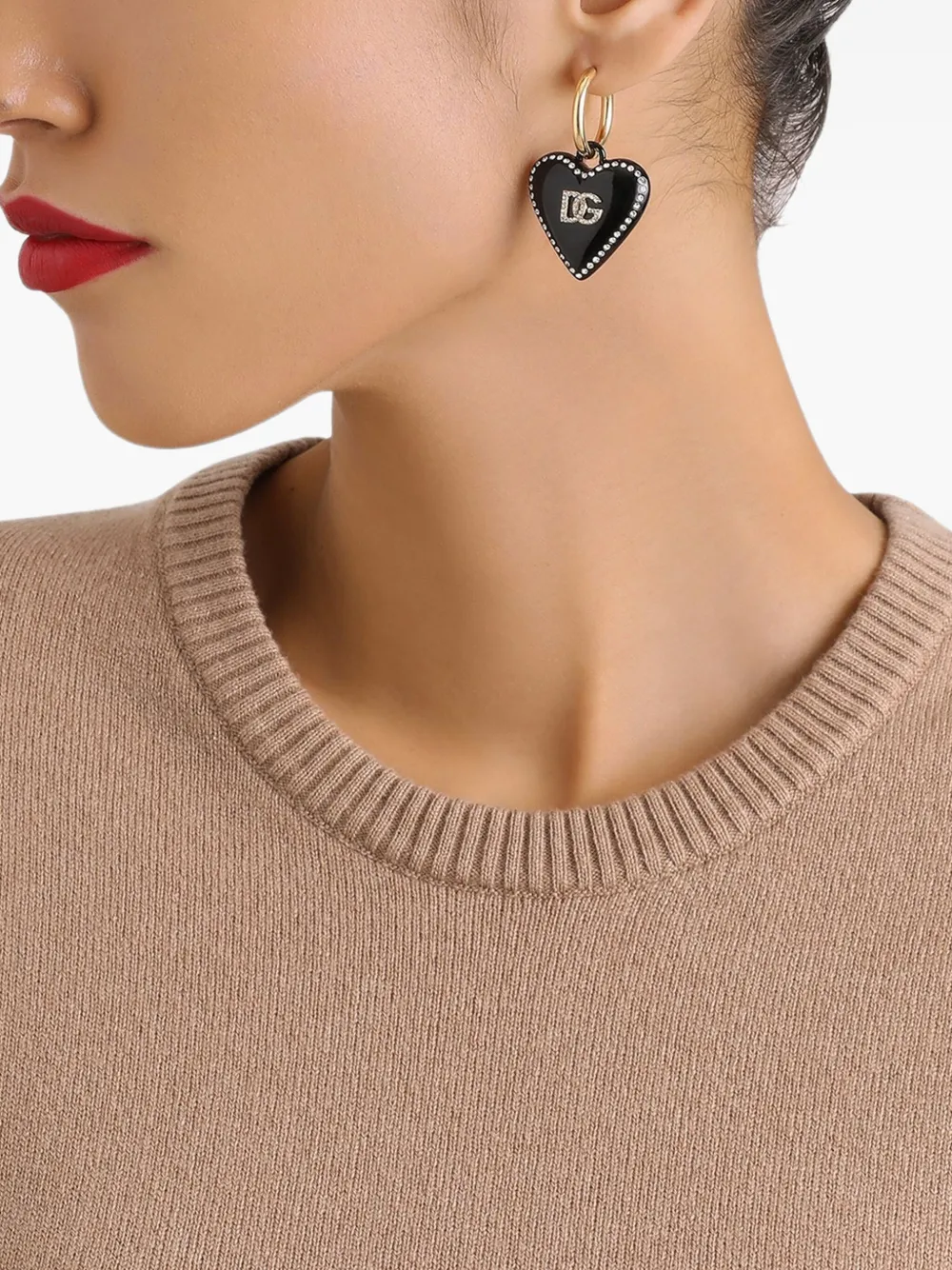 Dolce & Gabbana heart drop earrings | Gold | Image 1