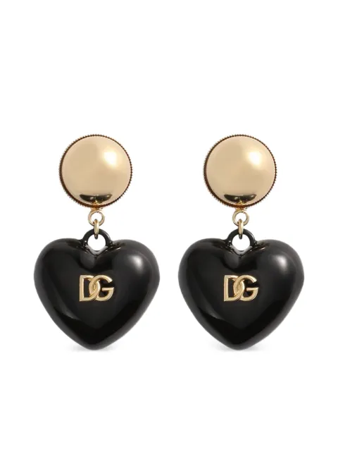 Dolce & Gabbana aretes con detalle de corazón y cristales