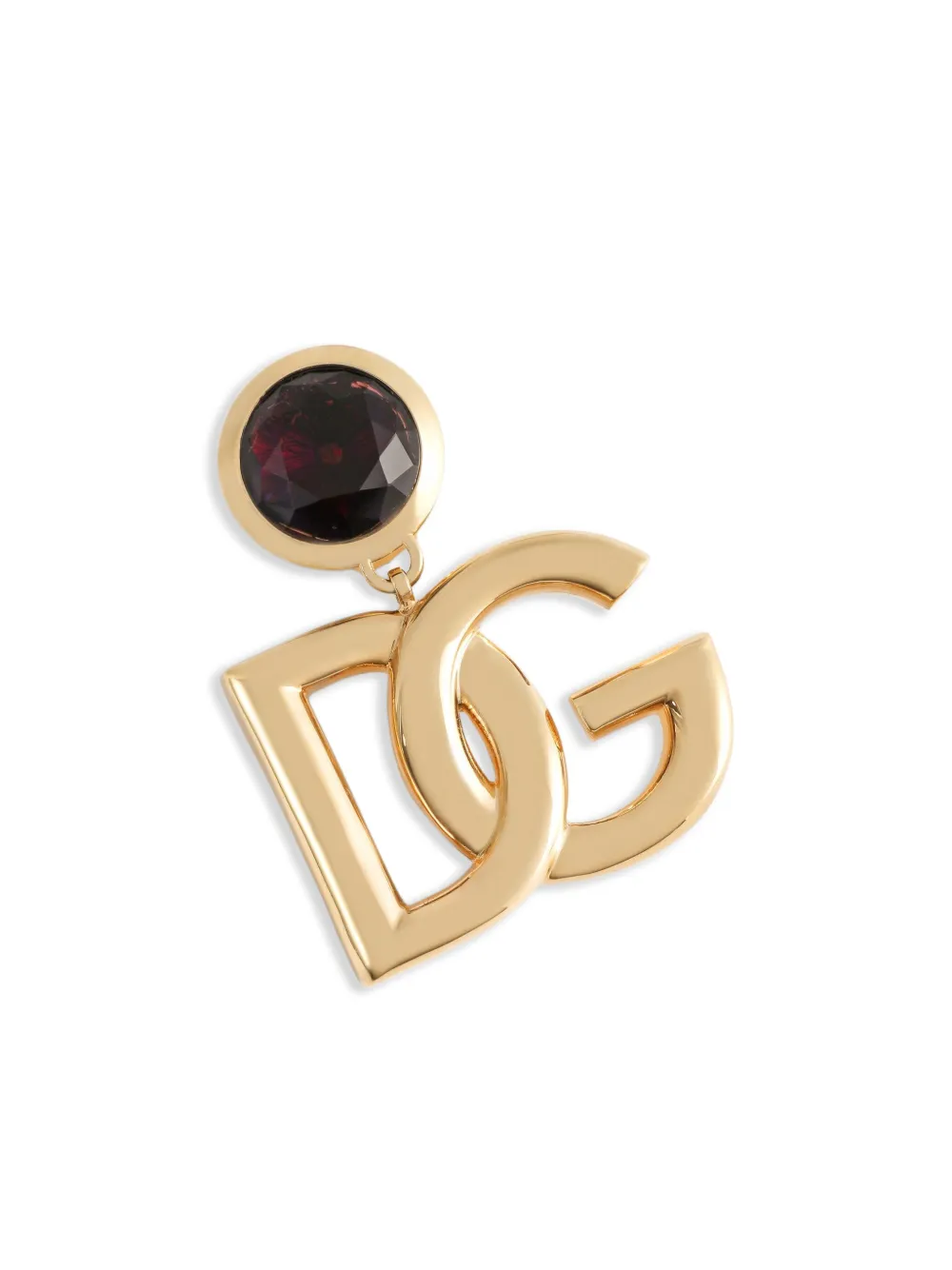 Dolce & Gabbana Logo Gemstone Accent Clip Earrings In Gold