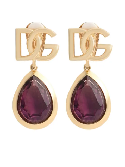 Dolce & Gabbana aretes con placa del logo