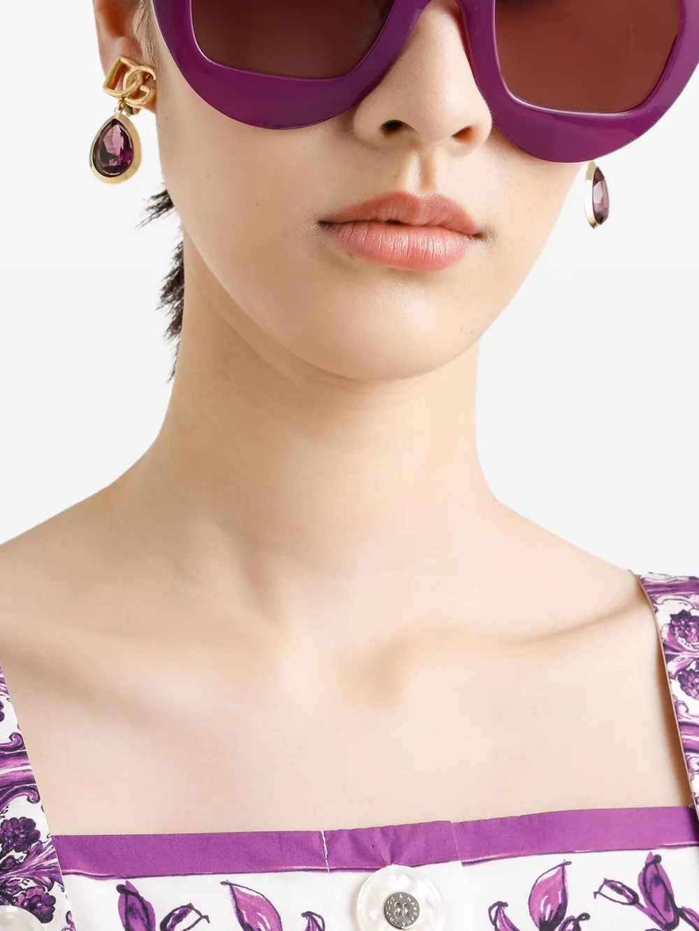 Dolce & Gabbana Oorbellen met logoplakkaat - Goud