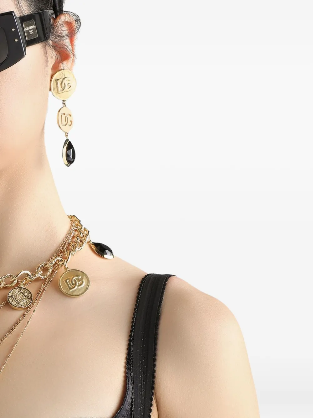 Dolce & Gabbana Oorbellen met DG-logo - Goud