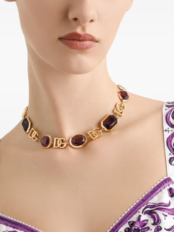Dolce & Gabbana logo-plaque Necklace | Gold | FARFETCH