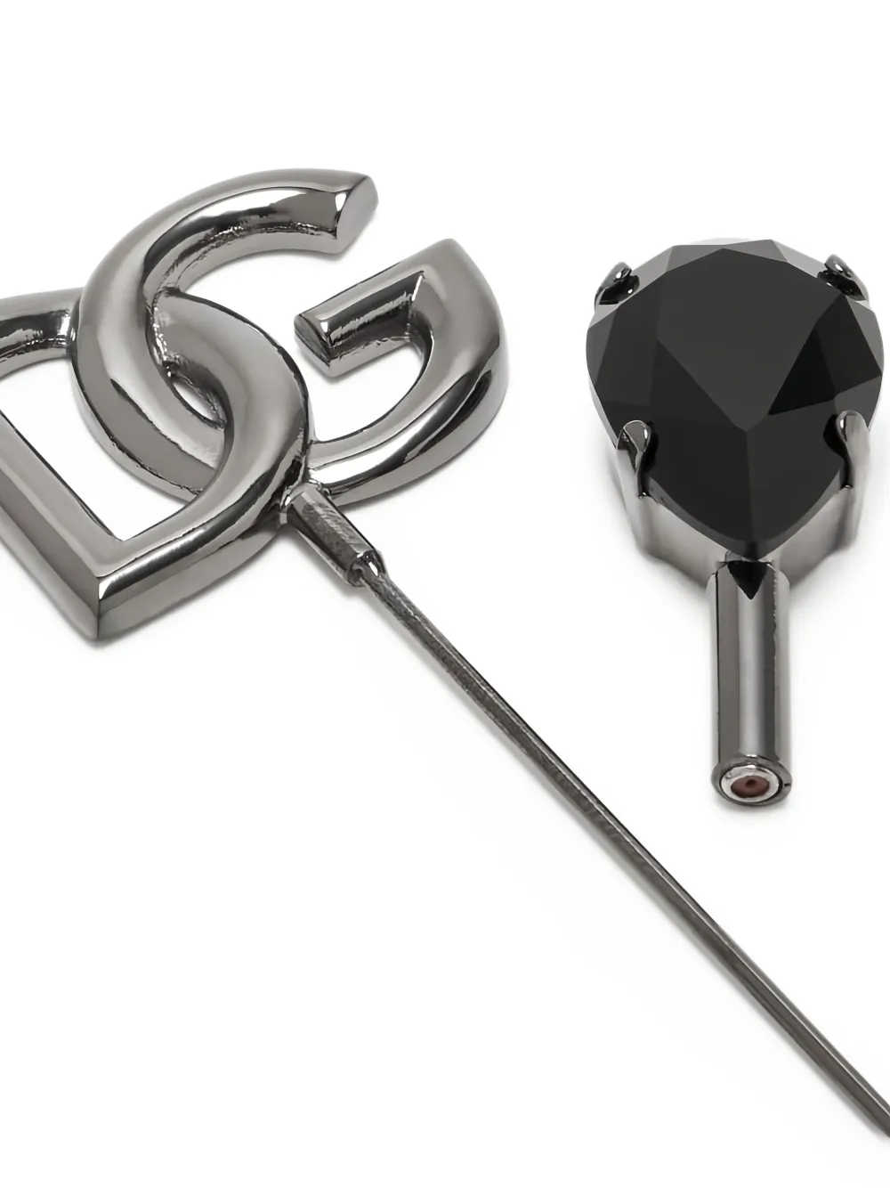 Dolce & Gabbana Dg-logo Brooch In Metallic