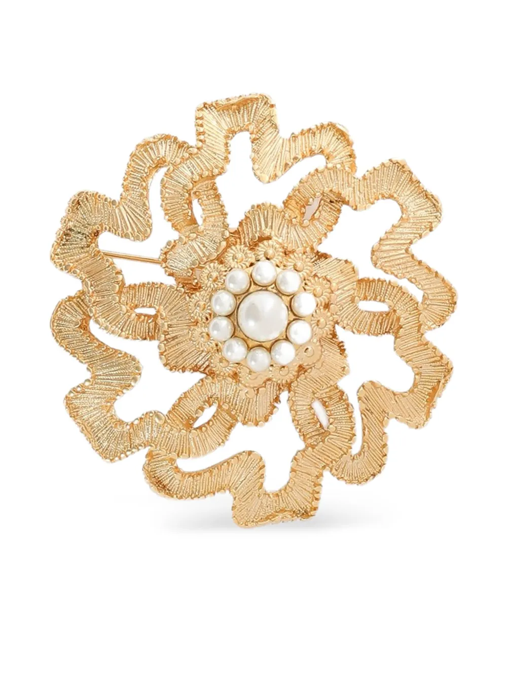 Dolce & Gabbana Floral-motif Brooch In Gold