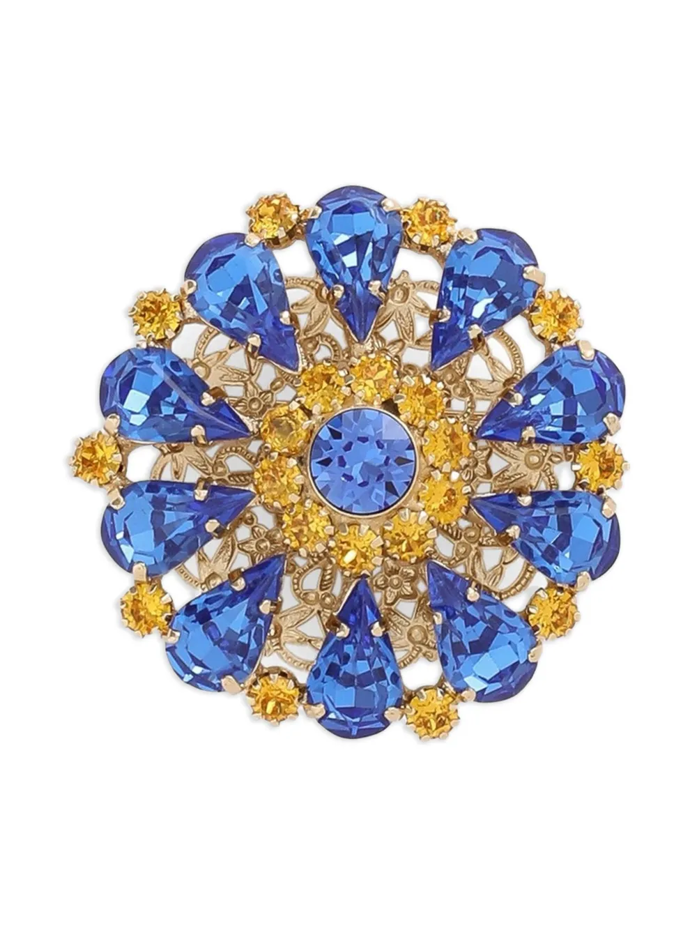 Dolce & Gabbana Crystal-embellished Brooch In Blue