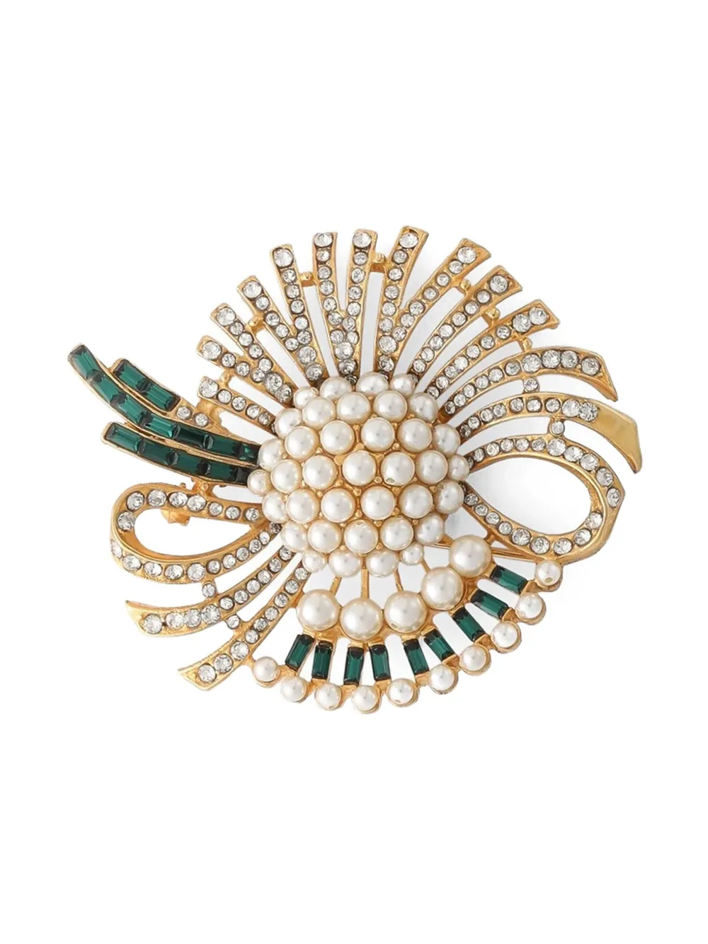 Dolce & Gabbana Crystal-embellished Brooch In Gold