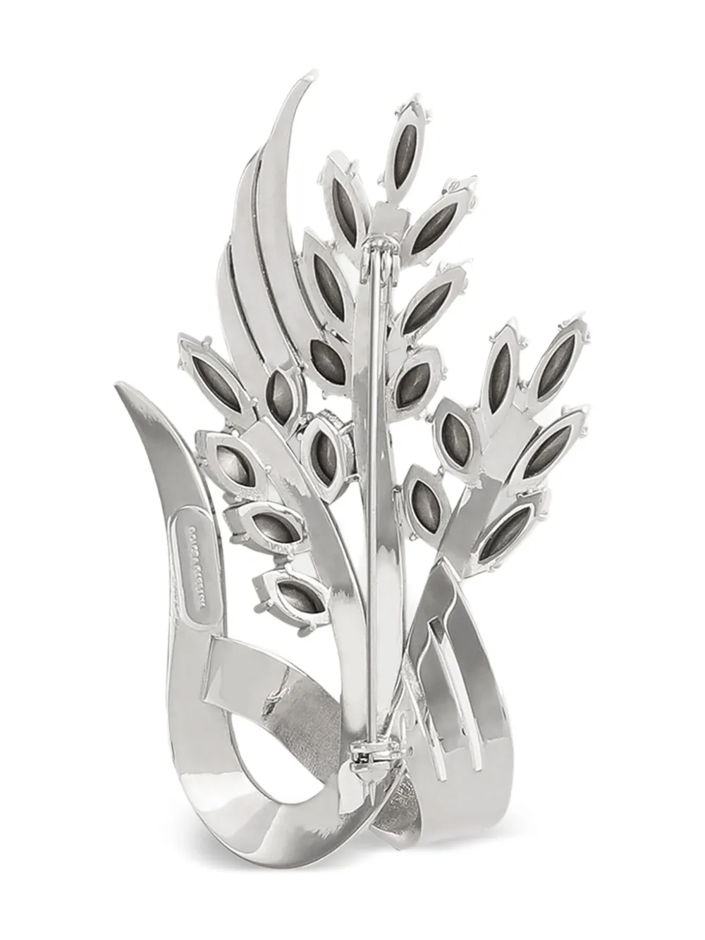 Dolce & Gabbana Brosche In Blumenform Mit Kristallen In Metallic