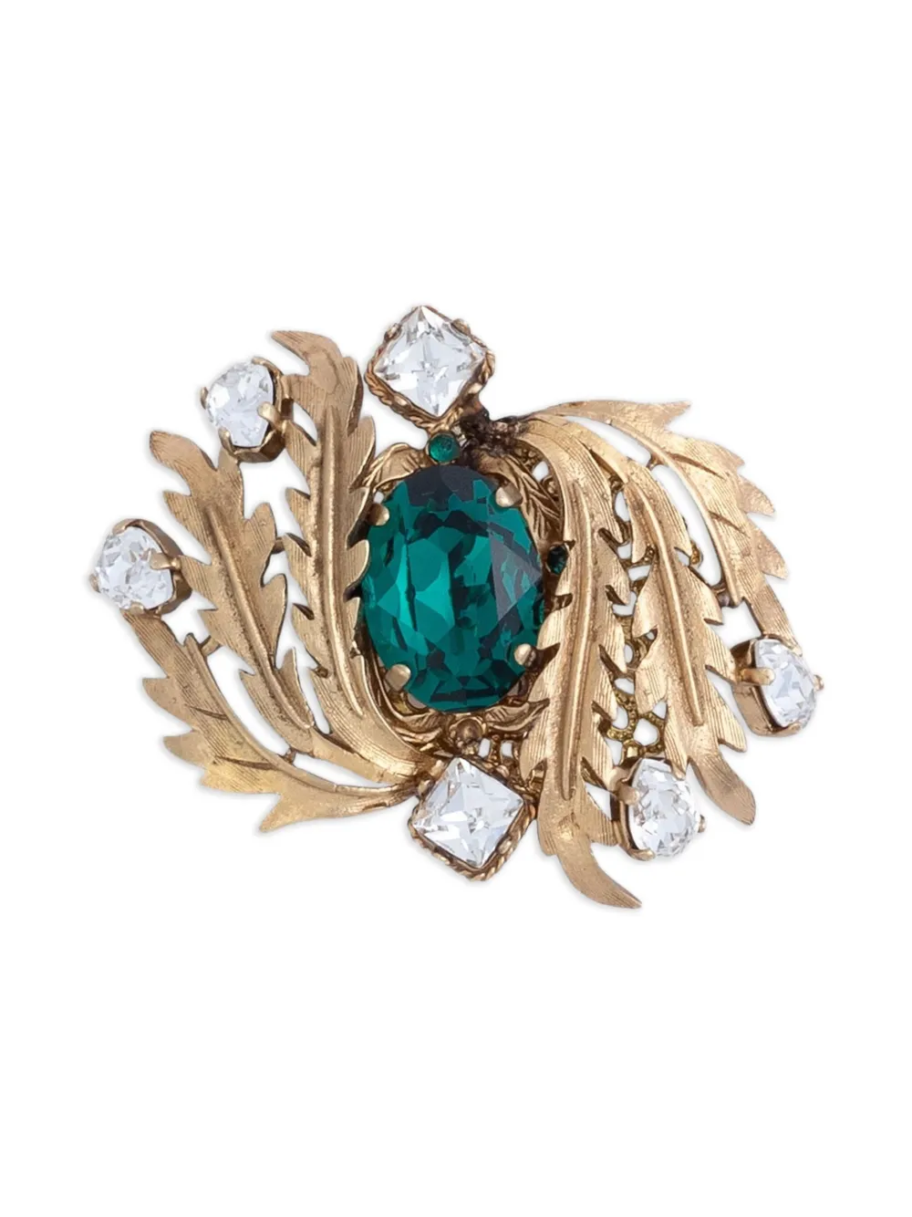Dolce & Gabbana leaf-embellished brooch | Gold | Image 1