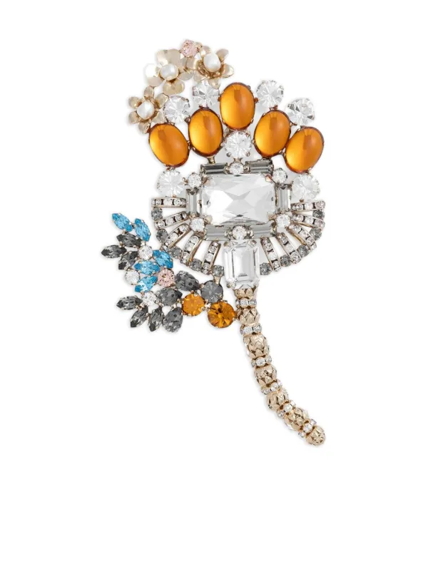 Dolce & Gabbana crystal-embellished Brooch | Silver | FARFETCH